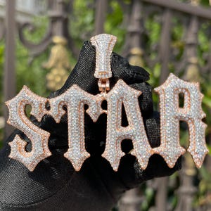 Letter Jewelry Customized, Name Necklace Women Iced Out Prong Setting Pendant Personalized Charms Trap Rapper Super Star.