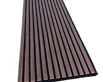 Black Wood Slat Acoustic Wall Panel for Modern Home Decor, Soundproof ...