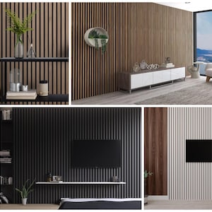 Acoustic Wood Slat Wall Panel Sample: Modern Interior