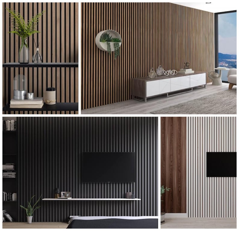 Teak Wood Slat Wall Panel, Acoustic Soundproof Home Decor - Etsy