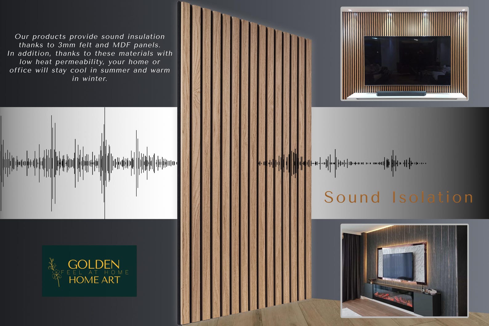 Teak Wood Slat Wall Panel, Acoustic Soundproof Home Decor - Etsy