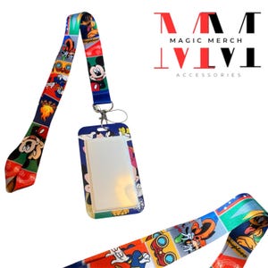 Disney Mickey and Friends Lanyard with ID Holder | Disney Holiday | Hotel Keycard | Bus Pass | Pin Swap | Pin Trade