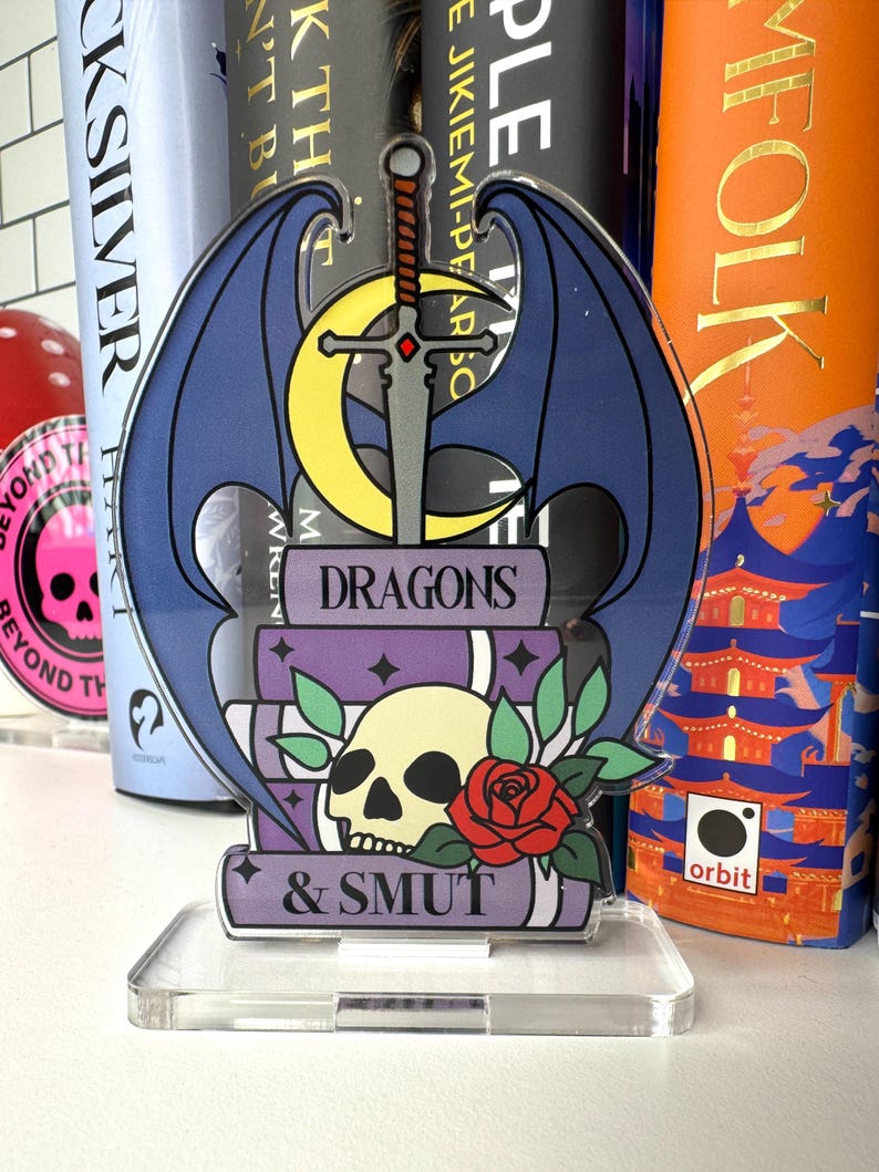 Dragons & Smut Book Shelf Buddy Standee | Book Lover Gift | Reading ...