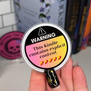 Warning Explicit Content Kindle Grip | Phone Grip | eReader Holder | Book Lover Gift | Bookish Accessories | Reading Gift | Tablet Holder
