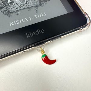 Chilli Pepper eReader Charm Dust Plug | Reading Gifts | Unique Bookmark | Bookish Door Hanger | Book Lover Gift | Bookish Gift Ideas