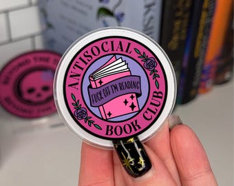 Antisocial Book Club eReader Grip | Phone Grip | eReader Holder | Book Lover Gift | Bookish Accessories | Reading Gift | Tablet Holder