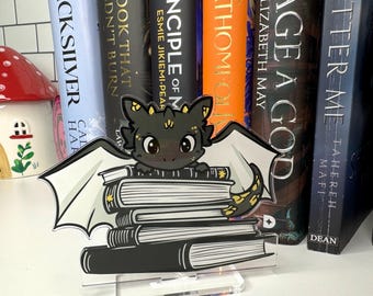 Cute Book Dragon Book Shelf Buddy Standee | Book Lover Gift | Reading Decor | Bookish Accessories | Bookshelf Decor | Gifts for Readers