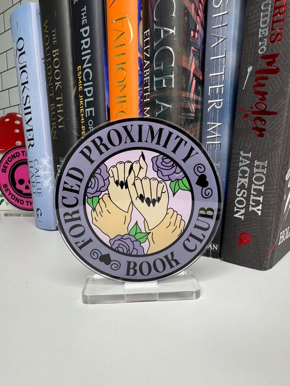 Forced Proximity Book Club Book Shelf Buddy Standee | Book Lover Gift | Reading Decor | Bookish Accessories | Bookshelf Decor | Readers Gift