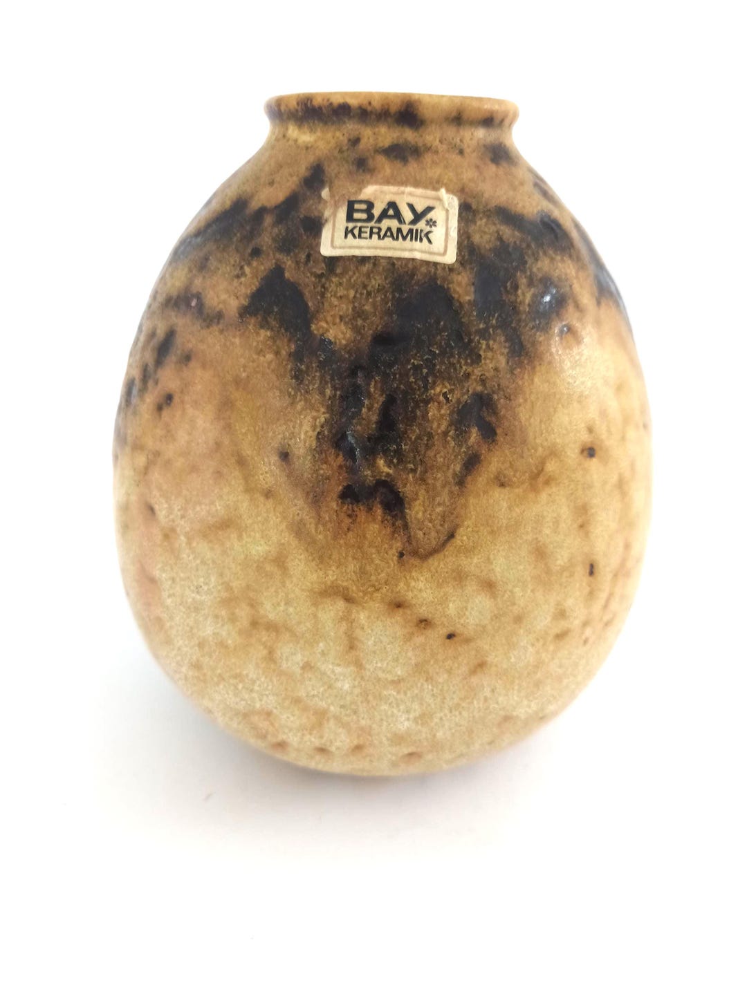 Vintage Bay Fat Lava Vase, West German Pottery, 1960s Foamy Glaze
