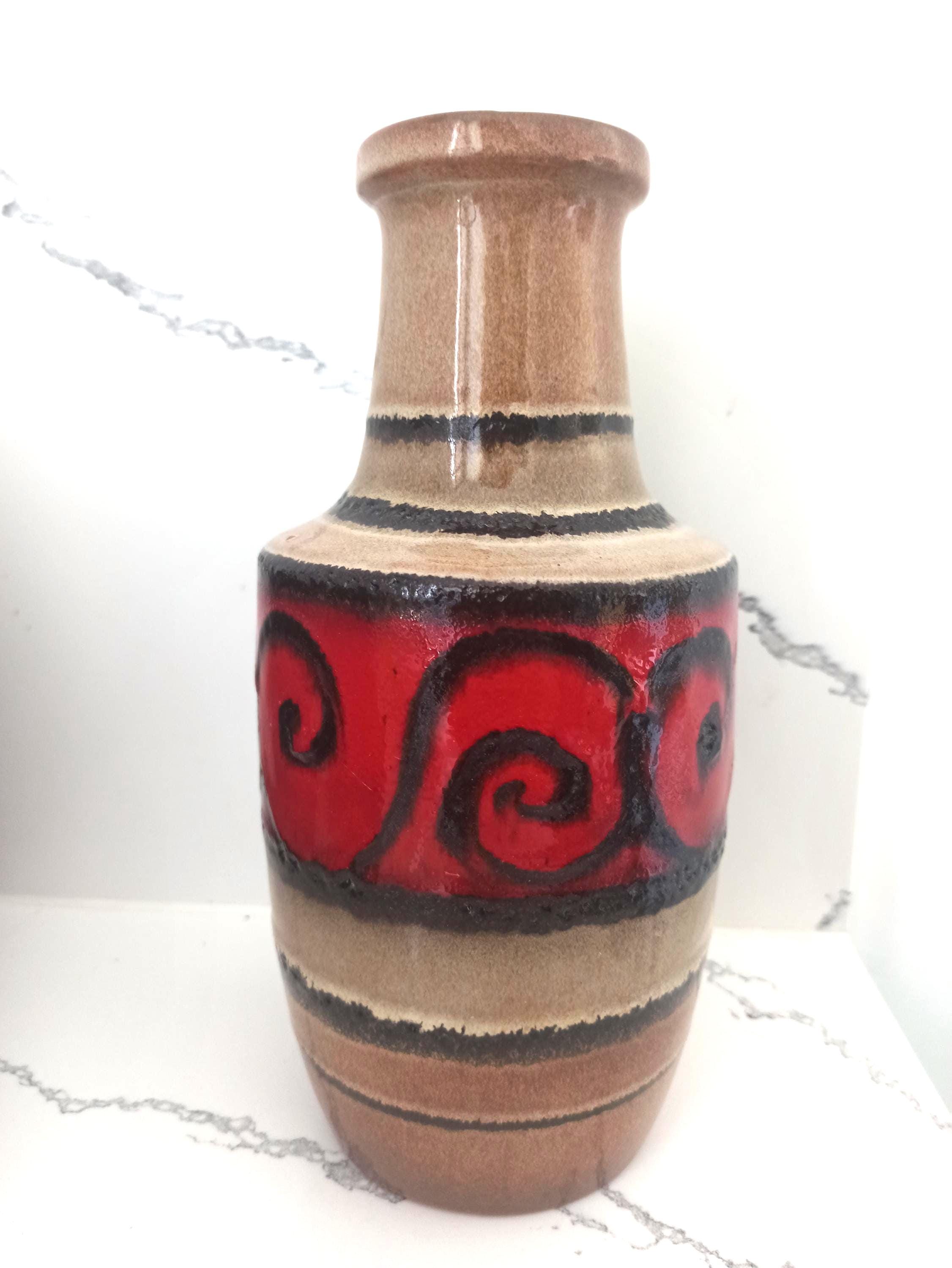 Scheurich Fat Lava Vase 404-26 Vintage West German Pottery Rot