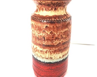 Jasba Fat Lava Vase | Brown & Caramel Glaze | Mid Century West