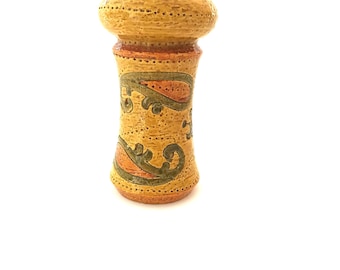 Vaso Bitossi Liberty Paisley Aldo Londi anni &#39;60 Mid Century Modern Italian Art Ceramica Giallo Fatto a mano Vintage Relief Decor