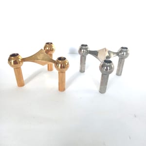 Vintage BMF Stoff  Nagel German Candle Holder Set of Two  1x Silver coloured   1x Gold coloured  S 22  1960&#39;s  MCM  Modular System