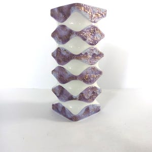 Royal Porzellan Bavaria KPM Vase OP ART 1970&#39;s 640/2 Porcelain Purple Lilac Gold Hand Made West German Pottery