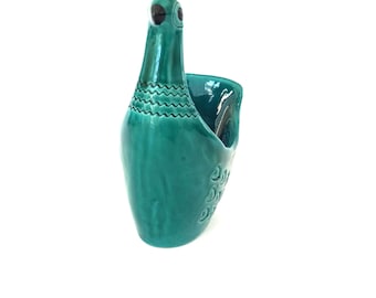 Bitossi Bird Swan Aldo Londi Design Green Vintage Ceramica d&#39;arte italiana anni &#39;60 ITALIA MCM Vintage