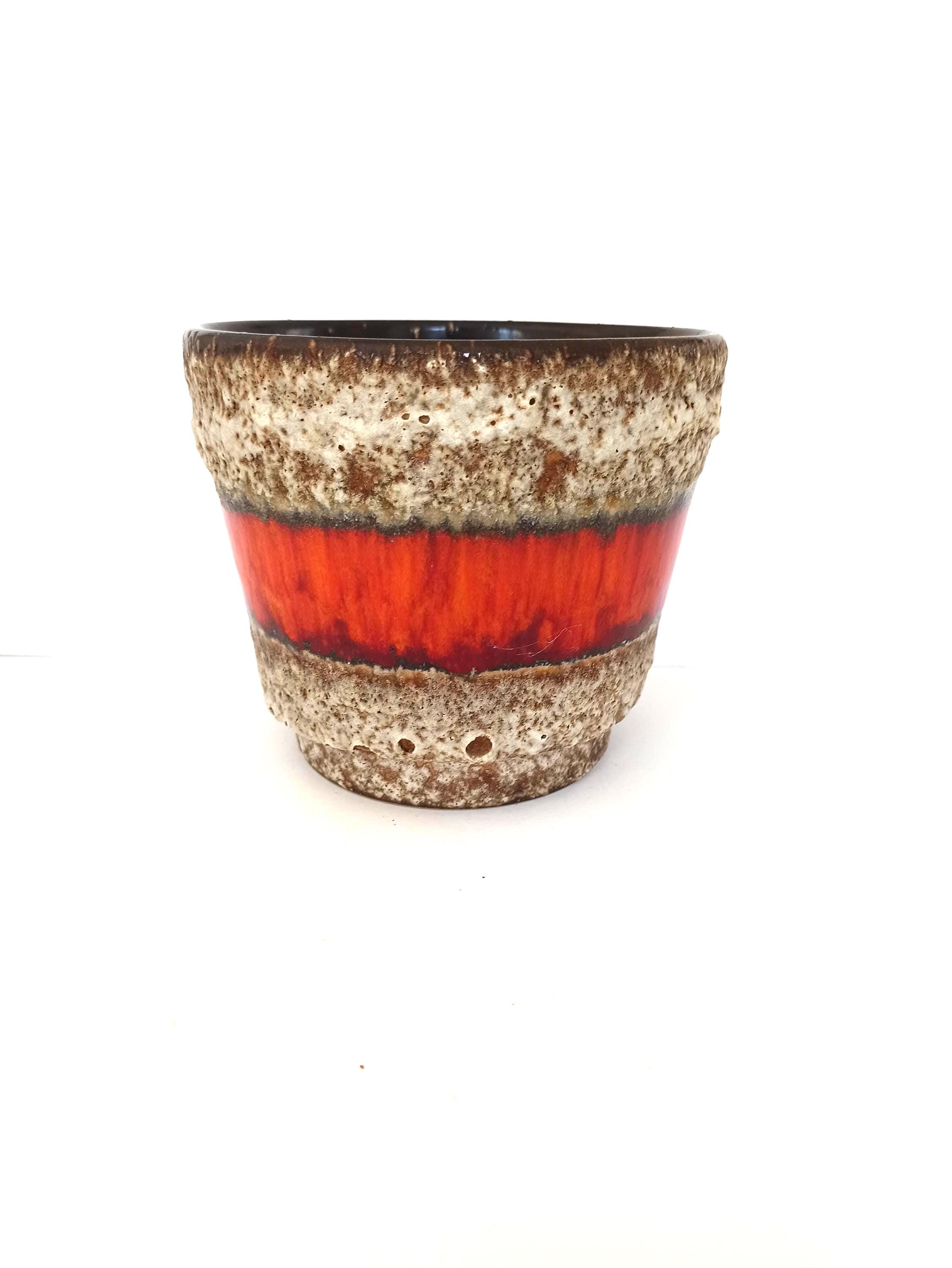 Fat Lava Jopeco プランターポット Jopeko Fat Lava Planter Orange Red Vintage German Ceramics