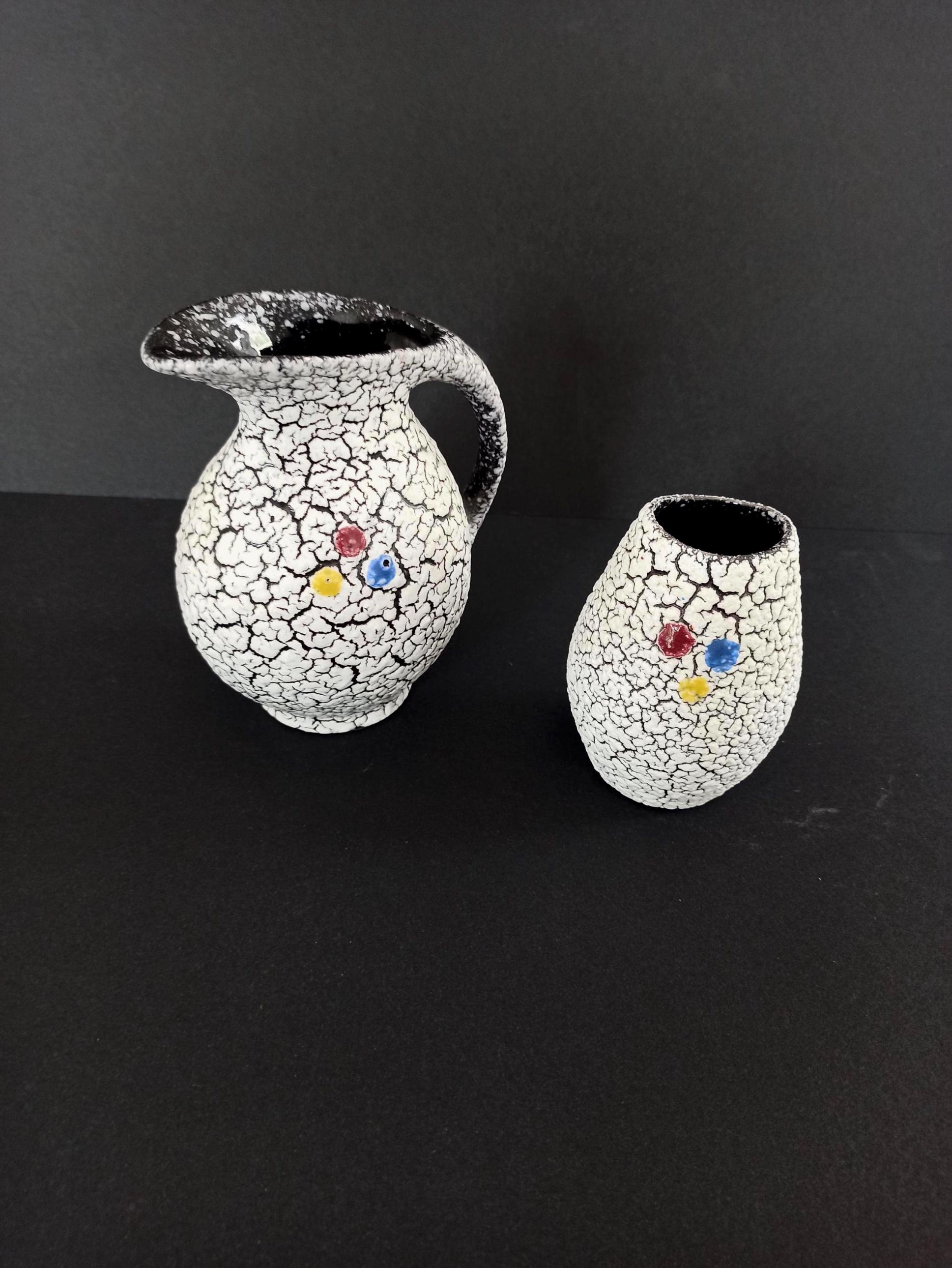 jopeko 18cm fat lava ファットラバ 花瓶 ミッドセンチュリー Jopeko Fat Lava 花瓶：ミッドセンチュリーの白黒ドイツ陶器セット