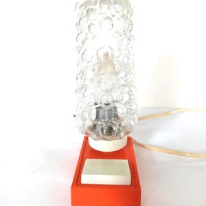 Vintage bordslampa 1970-tal Bubbles glas rymdåldern POP mitten av århundradet orange vit