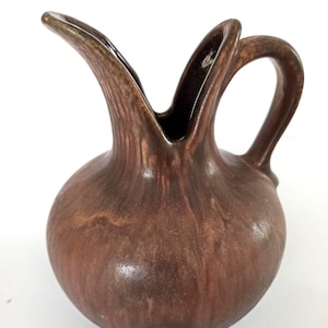 Dümler&Breiden Vase 055/15 West German Pottery Fishmouth 1960&#39;s 1970&#39;s MCM German Art Pottery Brown Vintage