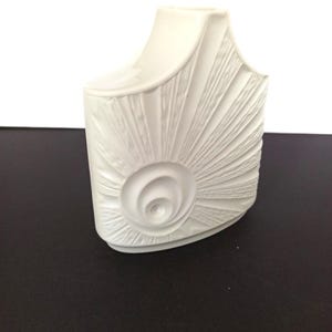 Edelstein Bavaria Germany  OP ART Vase Sunrise 1247/1 Porcelain Bisque 1960&#39;s 1970&#39;s Mid Century Modern Vintage West German Ceramics