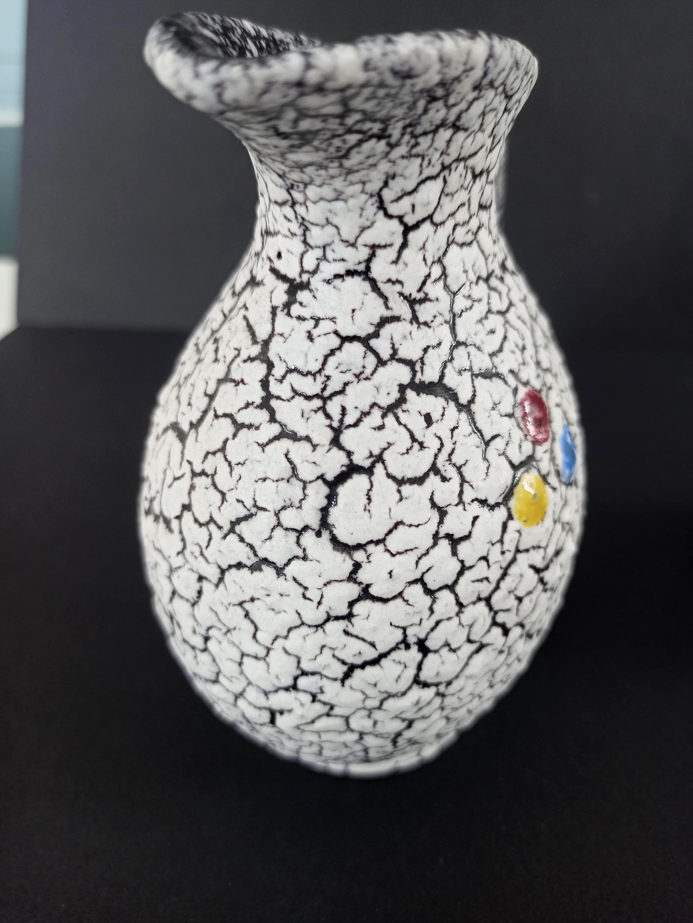【JOPEKO】25cm fat lava ファットラバ ミッドセンチュリー Jopeko Fat Lava 花瓶：ミッドセンチュリーの白黒ドイツ陶器セット
