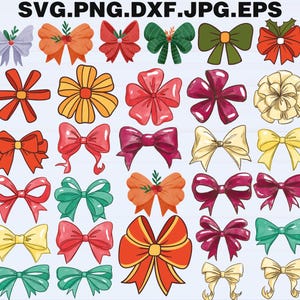 Bow Bundle SVG | Hair Bow Template | Bow Collection SVG | Felt Bow SVG | Hair Bow Silhouette | Cricut Cut Files | Unicorn & Princess Styles