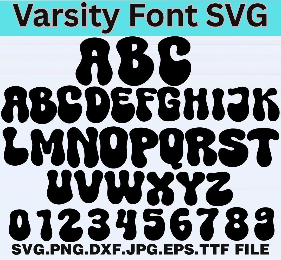 Varsity Font SVG Bundle | Jersey Letters Alphabet SVG | Sports ...