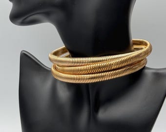Coil Couture Gold Color Classic Twisted Unique And Stylish Chic Choker Necklace! A Must Have Addition To Any Outfit.