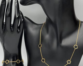 Shamrock Elegant Stainless Steel Beautiful Necklace Set! A Add Touch Of Modernity And Style To Your Jewelry Collection.