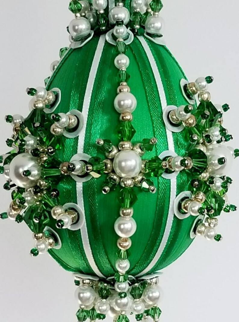 Beaded Ornament Kit evergreen by the Glimmer Tree Etsy