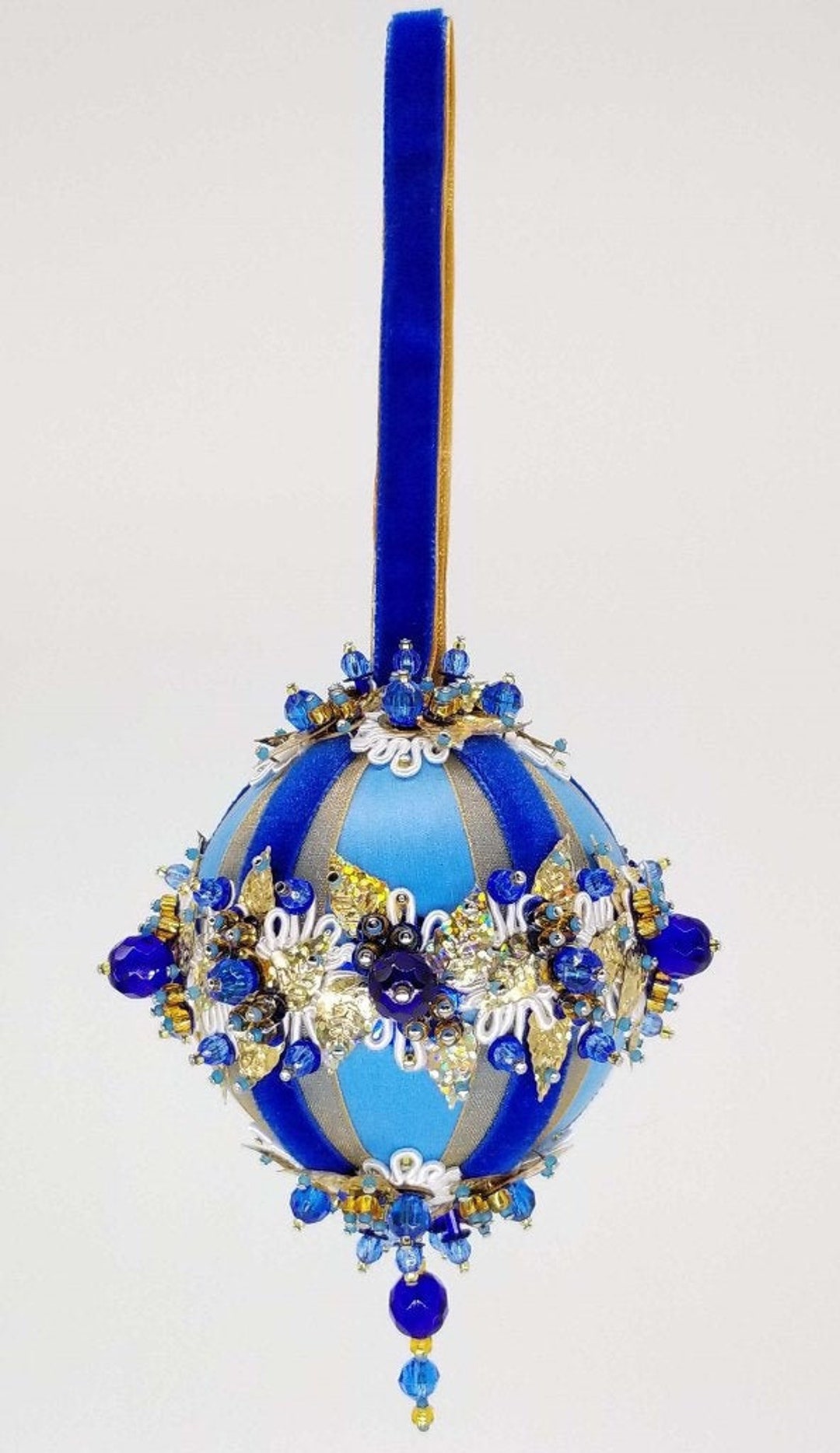 Beaded Christmas Ornament Kit 'blue Garland' by the Etsy