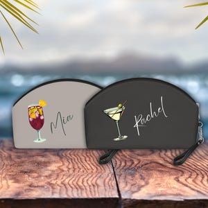 Personalized Cocktail Makeup Bag: Bachelorette Party Beach Gift