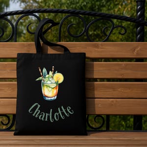 Personalized Cocktail Tote Bag: Bachelorette Party Favor, Custom Summer Gift