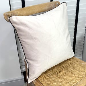 Custom Cream Velvet Piping Decorative Cushion Cover, Velvet Throw Pillow Cover Any Size, Velvet Pillow with Piping, Zipper 21 Color