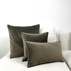 Velvet Piping Chestnut Brown Cushion Cover Velvet Cord Rustic Throw Pillow Cover Lumbar Pillow Cover All Sizes Piping Options