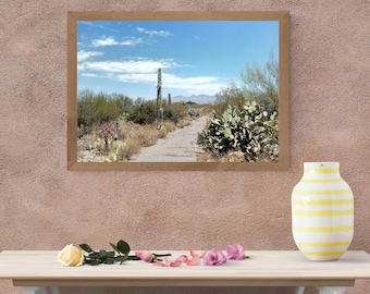Desert Sunset Printable Wall Art: Minimalist Landscape (Digital Download 10x8 inches)