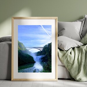 Letchworth State Park Waterfall Print: NY Home Office Decor (Digital Download)