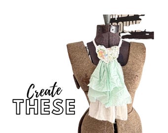 Boho Scarf Bib Sewing Class: Upcycled DIY Video Tutorials PDF Download