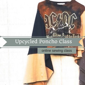 Poncho, Patchwork Poncho, Sewing Classes, Upcycled Sewing, Refashion, Learn To Sew, Sew, Online Class, Boho, Tutorials,Patterns image 6