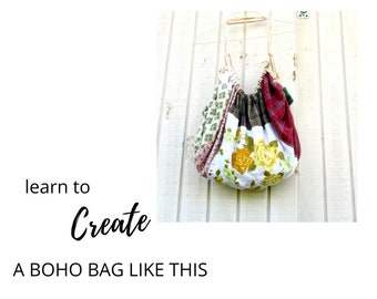 Boho Schultertasche Nähkurs: Upcycled Fabric Tote (PDF-Klasse)