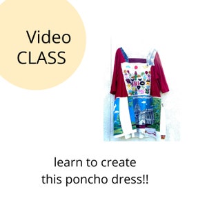 New Class - Poncho Dress Sewing Classes, Upcycled Sewing, Refashion, Repurposed, Online Class, Boho, Tutorials, Vintage, Patterns, Plus