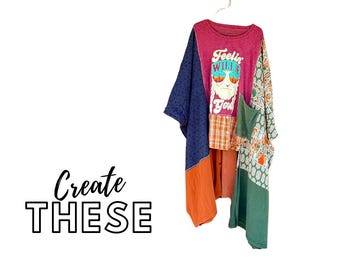 Upcycled Funky Long Poncho Sewing Class: Refashion DIY (Video Class)