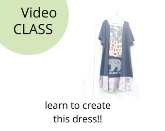 New Class - Dress / Tunic Sewing Classes, Upcycled Sewing, Reclaimed, Repurposed, Sew, Online Class, Boho, Tutorials, Vintage, Patterns