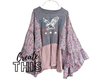 NEW Boho Poncho Blouse Sewing Classes, Upcycled Sewing, Video, DIY, Refashion, Reclaimed, Repurposed, Tutorials,