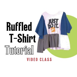 NEW Class - Upcycled Ruffled Crop T-Shirt Tutorial, BONUS Bag Video, CreoleSha Classes, Handbag Class