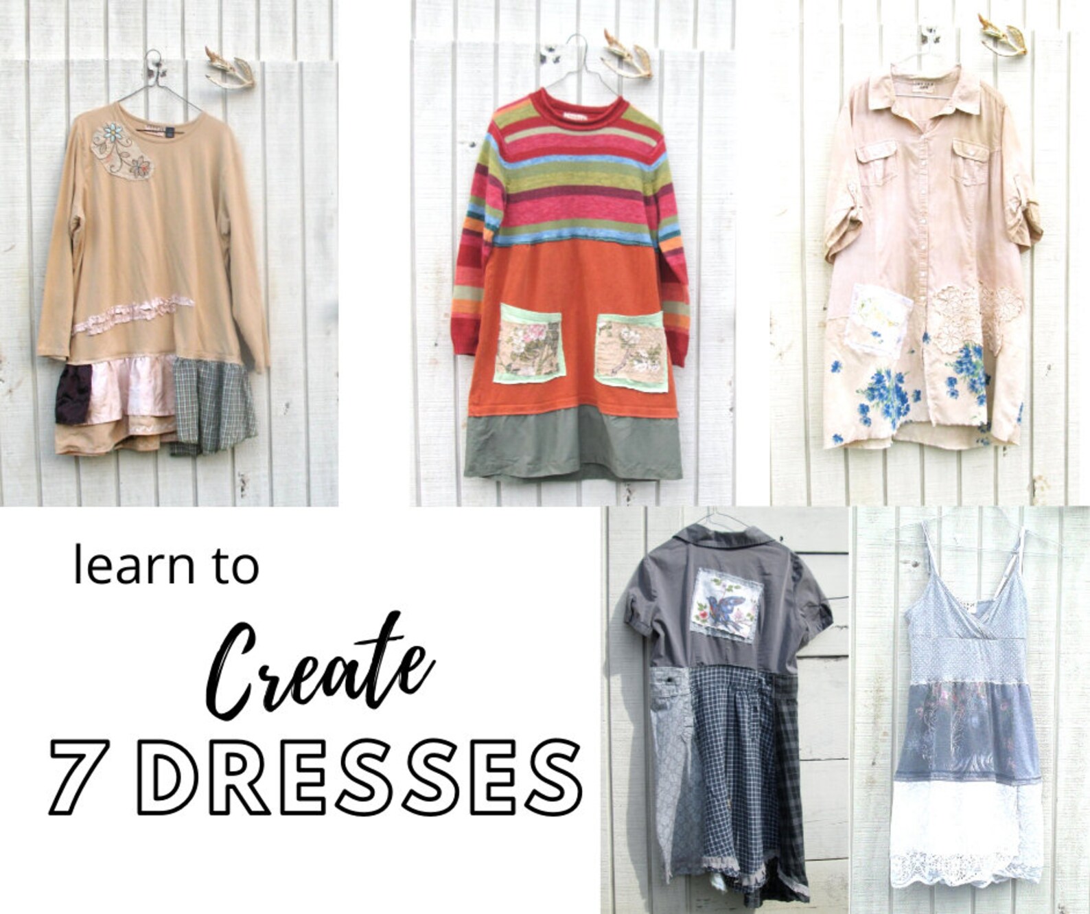 NEW 7 Dress Sewing Class Video, Upcycled Sewing, DIY, Refashion