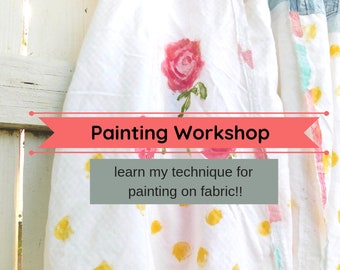 Painting Tutorial, Painting On Fabric, Learn To Paint, Diy Tutorial, Pdf Tutorial, Painting Gift, Learning Resources, Fabric Painting