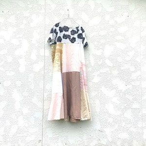 Upcycled Rose Print Long Dress / Tunic, Floral Dress, Boho, Bohemian, Cotton Dress, Dress, Reclaimed, CreoleSha