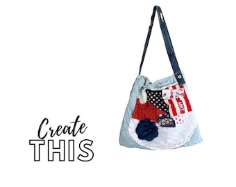 Boho Shoulder Bag Sewing Class: Upcycled Fabric Tote (VIDEO Class)