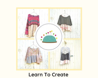 NEW Sewing Classes, PDF Class, Upcycled Sewing, Video, DIY, Refashion, Reclaimed, Repurposed, Sew, Boho, Tutorials, Patterns, Plus CreoleSha
